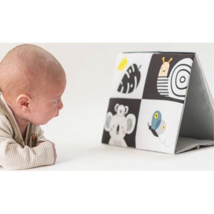 Taf Toys - Детская текстильная книга с зеркальцем черный