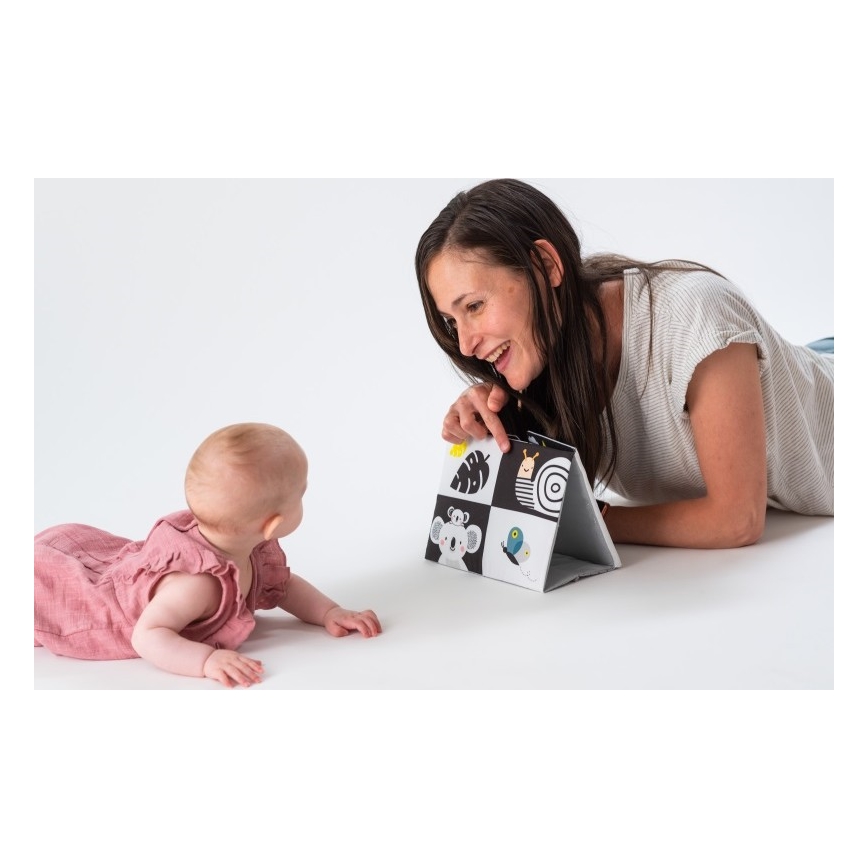 Taf Toys - Детская текстильная книга с зеркальцем черный