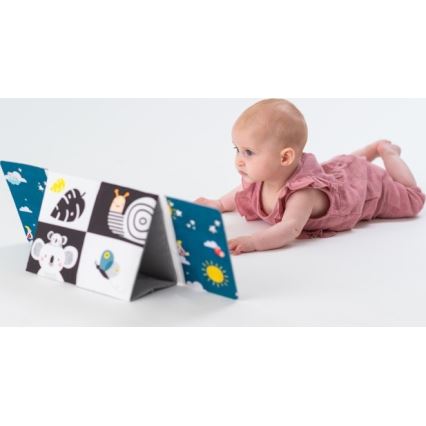 Taf Toys - Детская текстильная книга с зеркальцем черный