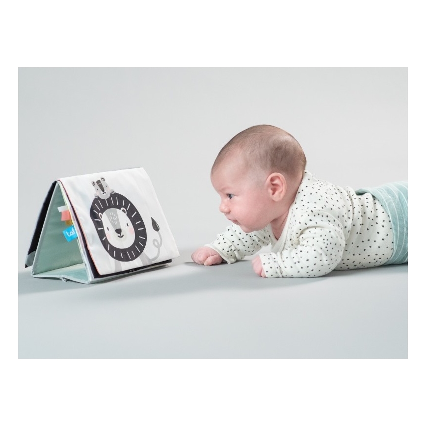 Taf Toys - Детская текстильная книга с зеркальцем саванна