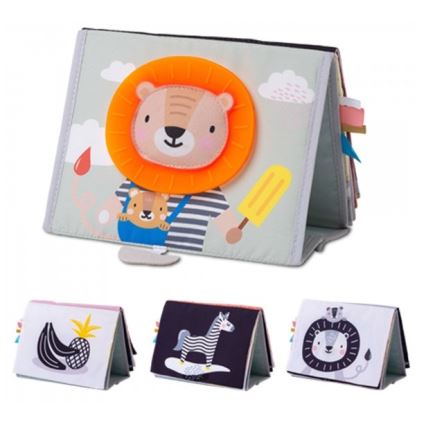 Taf Toys - Детская текстильная книга с зеркальцем саванна