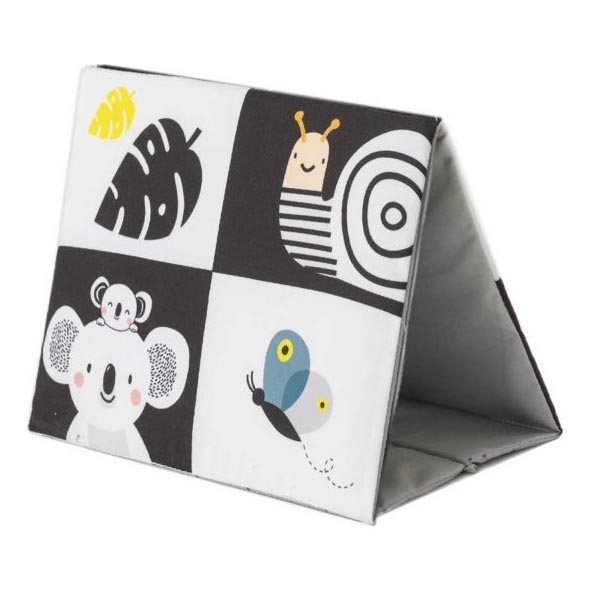 Taf Toys - Дитяча текстильна книга з дзеркальцем чорний