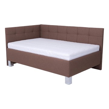 Тапицированная кровать с местом для хранения без матраса MARIA PETITE 120x200 см коричневая