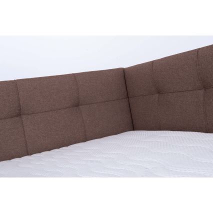 Тапицированная кровать с местом для хранения без матраса MARIA PETITE 120x200 см коричневая