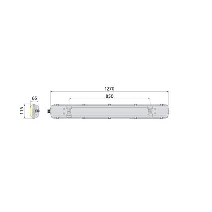 Технический люминесцентный светильник 2xG13/18W/230V IP65 1270 мм