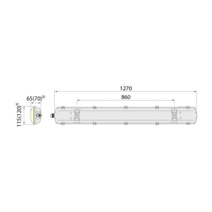 Технический люминесцентный светильник 2xG13/18W/230V IP65 1270 мм