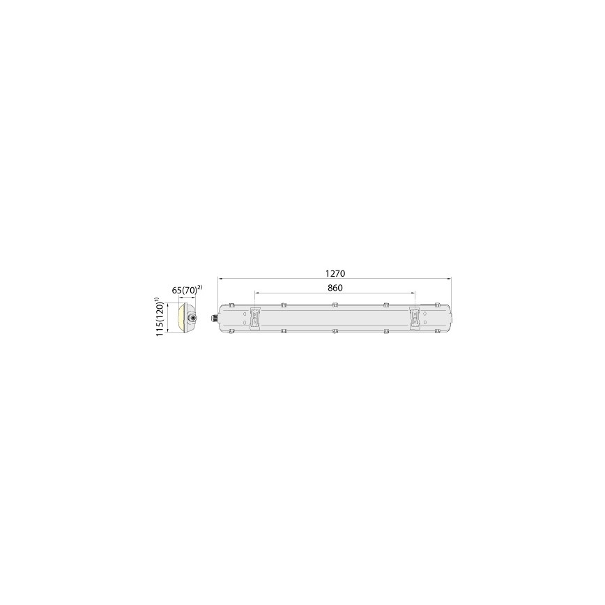Технический люминесцентный светильник 2xG13/18W/230V IP65 1270 мм