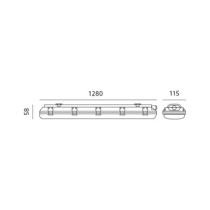 Технический люминесцентный светильник 2xG13/18W/230V IP65