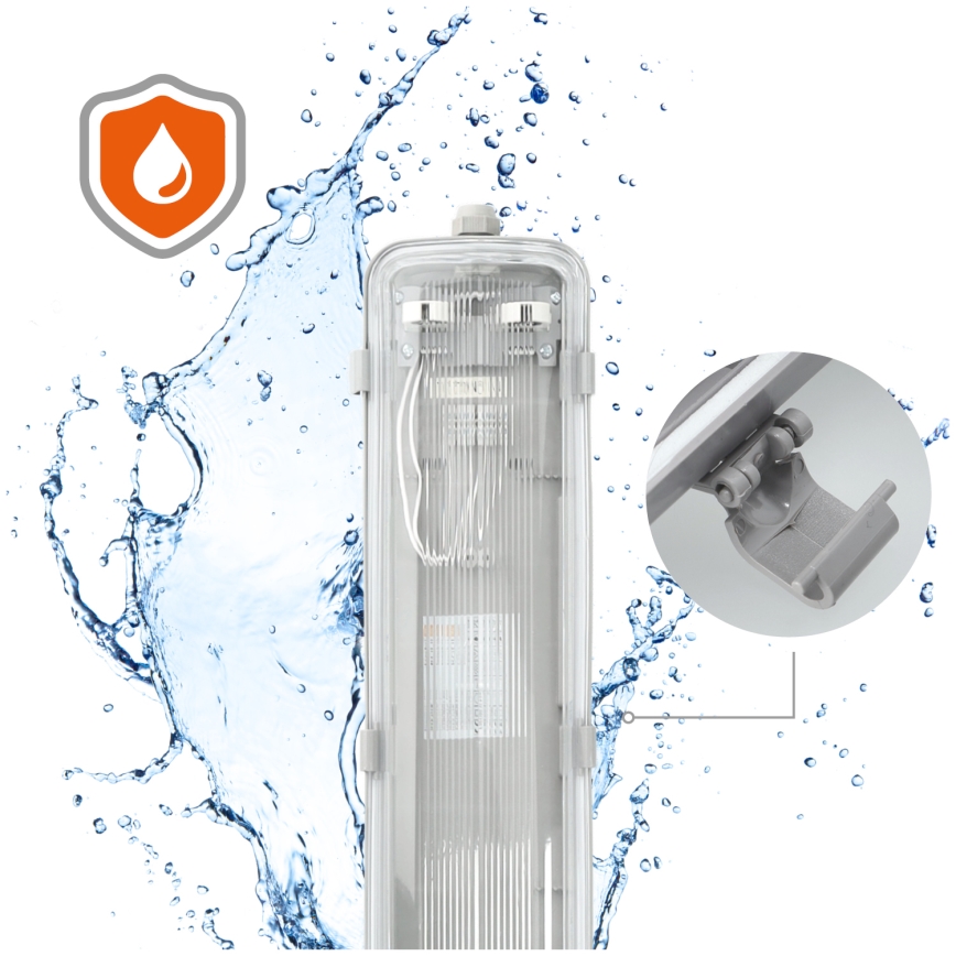 Технический люминесцентный светильник 2xG13/22W/230V IP65