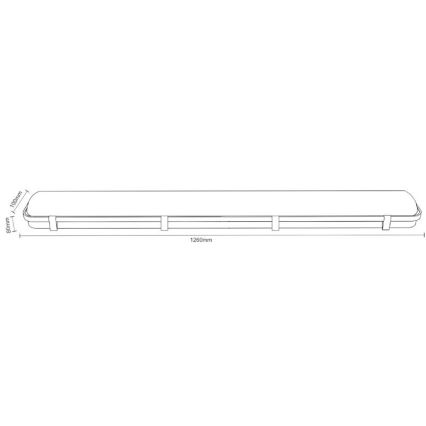 Технический люминесцентный светильник T8 2xG13/18W/230V IP65 126 см