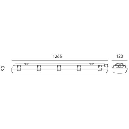 Технический люминесцентный светильник T8 2xG13/18W/230V IP65