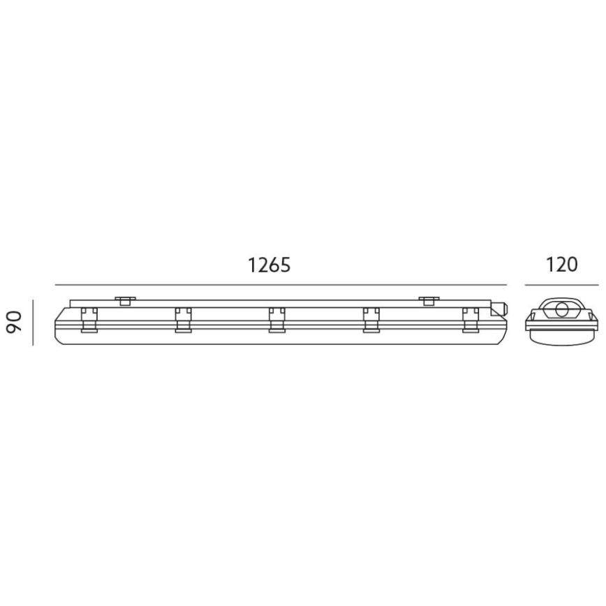 Технический люминесцентный светильник T8 2xG13/18W/230V IP65