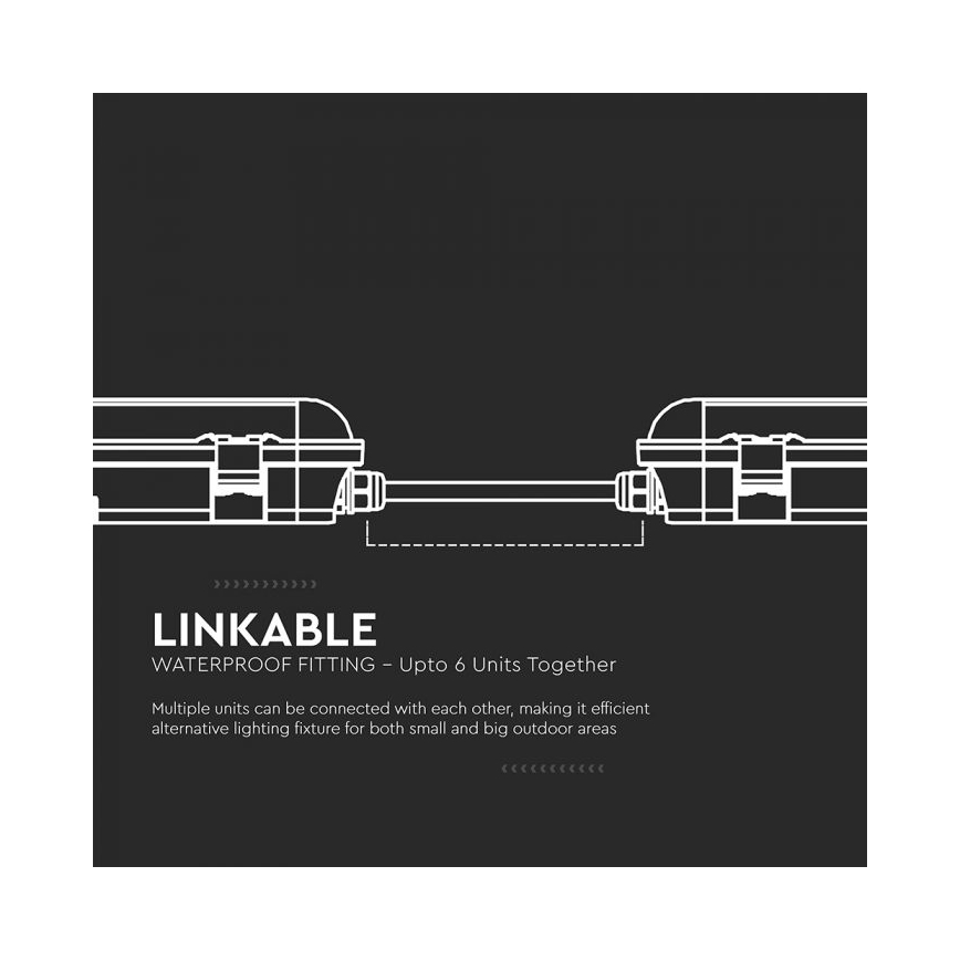 LED технический линейный светильник с аварийным модулем LED/48W/230V 6500K IP65 2200 mAh 150 cm