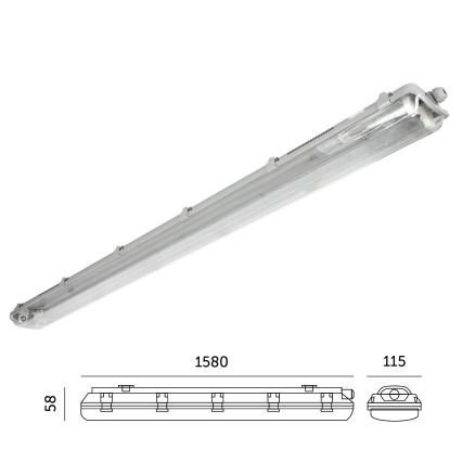 Технический люминесцентный светильник 2xG13/22W/230V IP65