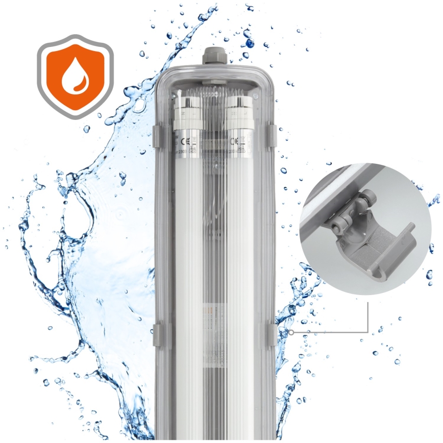 Технічна люмінесцентна LED лампа T8 2xG13/18W/230V 4000K IP65