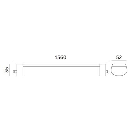 Технічний люмінесцентний світильник LED/48W/230V IP65 4000K 156 см
