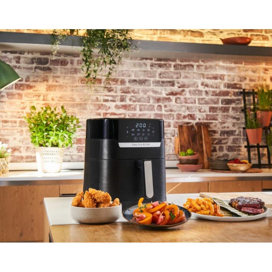 Tefal - Аеро-фритюрниця 4,2 л EASY FRY&GRILL 2в1 1550W/230V чорний