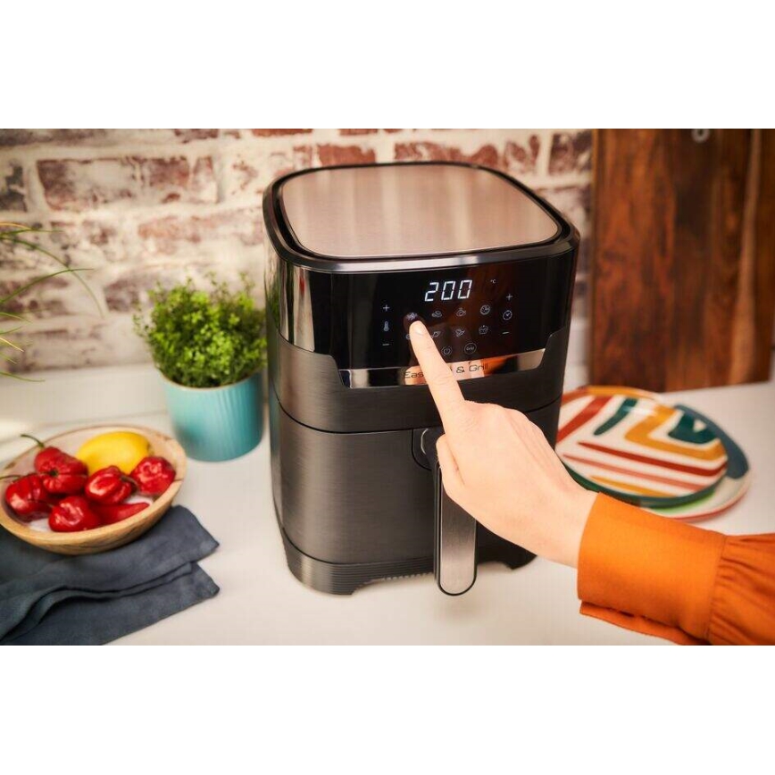 Tefal - Аеро-фритюрниця 4,2 л EASY FRY&GRILL 2в1 1550W/230V чорний