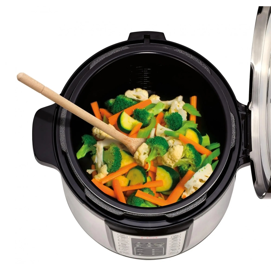 Tefal - Багатофункціональна електрична скороварка ALL IN ONE POT 1100W/230V матовий хром/чорний