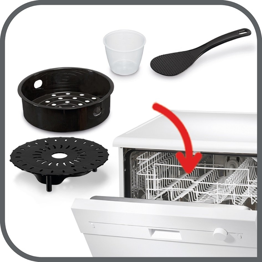 Tefal - Багатофункціональна електрична скороварка ALL IN ONE POT 1100W/230V матовий хром/чорний