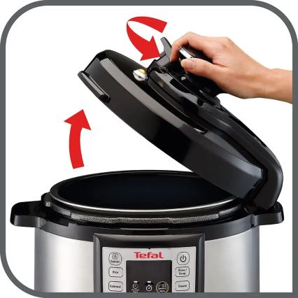Tefal - Багатофункціональна електрична скороварка ALL IN ONE POT 1100W/230V матовий хром/чорний