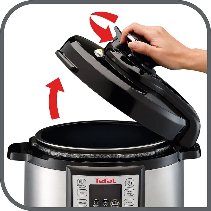 Tefal - Багатофункціональна електрична скороварка ALL IN ONE POT 1100W/230V матовий хром/чорний