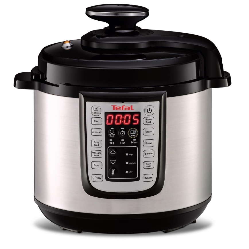 Tefal - Багатофункціональна електрична скороварка ALL IN ONE POT 1100W/230V матовий хром/чорний