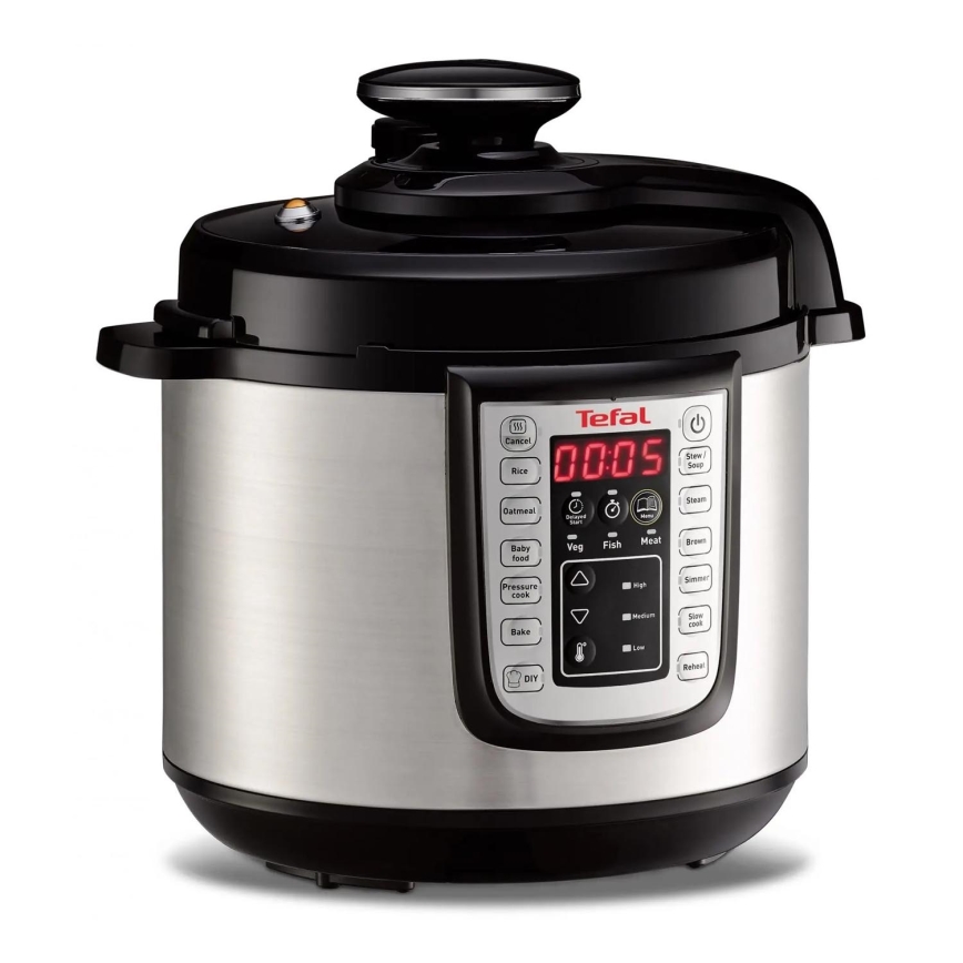 Tefal - Багатофункціональна електрична скороварка ALL IN ONE POT 1100W/230V матовий хром/чорний