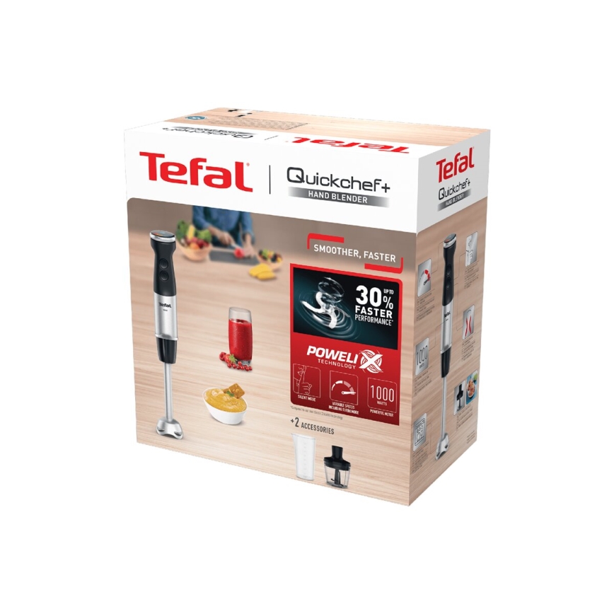 Tefal - Блендер ручний QUICKCHEF 1000W/230V чорний
