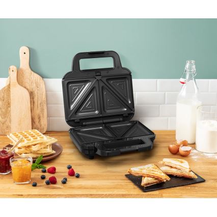 Tefal - Бутербродница ULTRA COMPACT 3в1 700W/230V черный/матовый хром