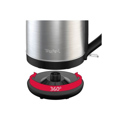 Tefal - Чайник SUBITO 1,7л 2400W/230V нержавіюча сталь/чорний