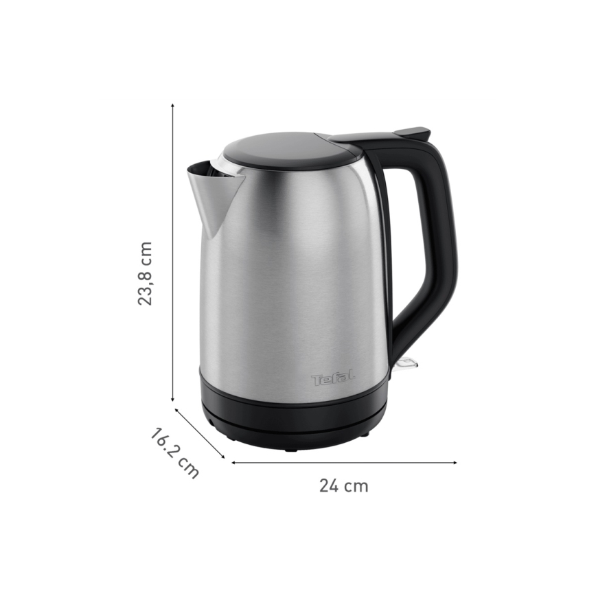 Tefal - Чайник SUBITO 1,7л 2400W/230V нержавіюча сталь/чорний