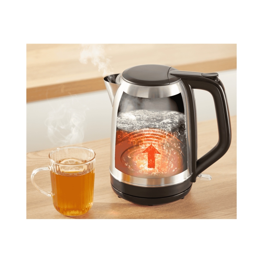 Tefal - Чайник SUBITO 1,7л 2400W/230V нержавіюча сталь/чорний