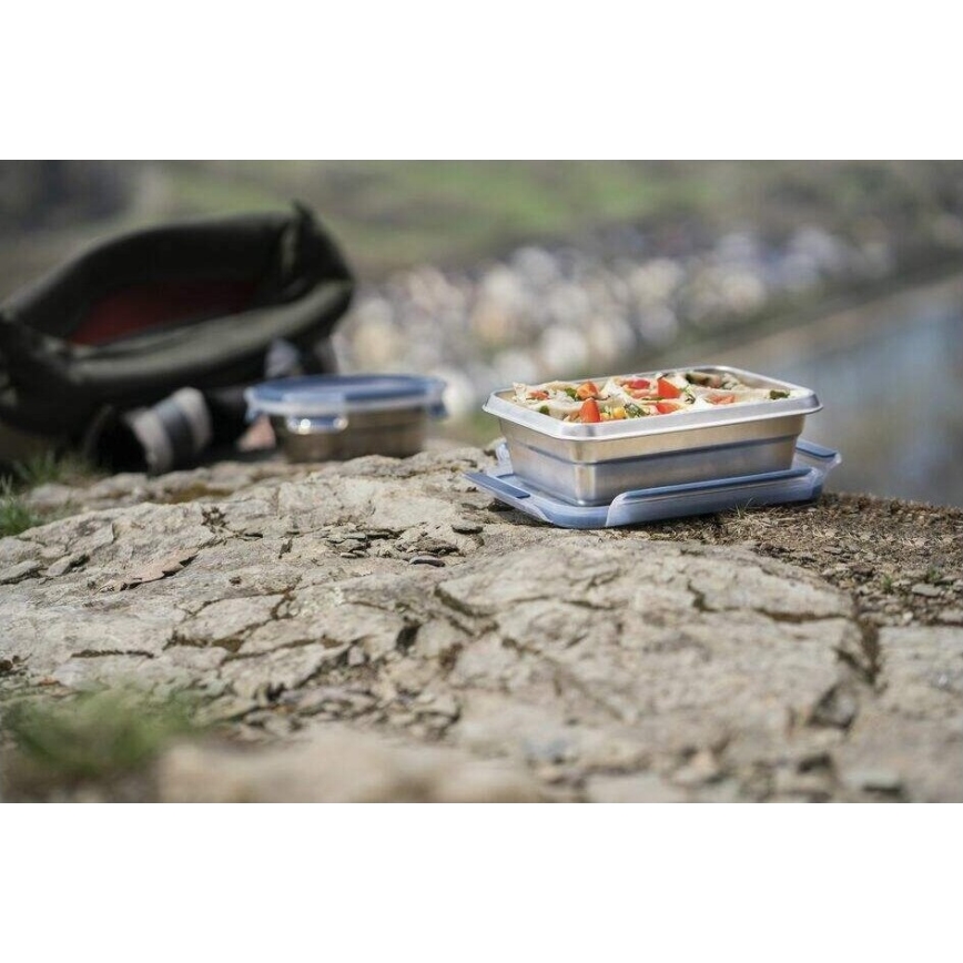 Tefal - Харчовий контейнер 0,8 л MSEAL STEEL синій/нержавіюча сталь