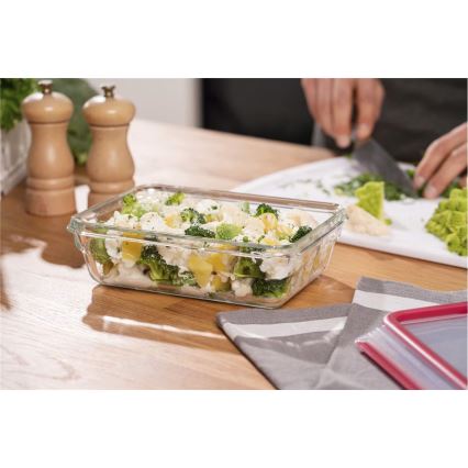 Tefal - Харчовий контейнер 1,3 л MSEAL GLASS червоний/скло