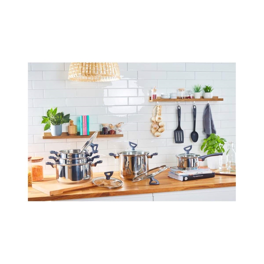 Tefal - Набор из 10 кастрюль DAILY COOK из нержавеющей стали