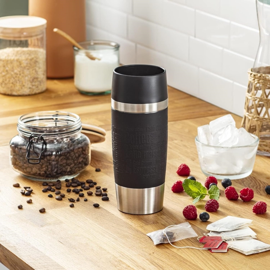 Tefal - Дорожная чашка 360 мл TRAVEL MUG нержавеющая сталь/черный