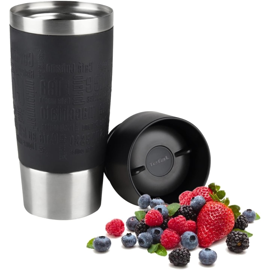 Tefal - Дорожная чашка 360 мл TRAVEL MUG нержавеющая сталь/черный