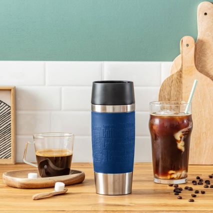 Tefal - Дорожная чашка 360 мл TRAVEL MUG нержавеющая сталь/темно-синий