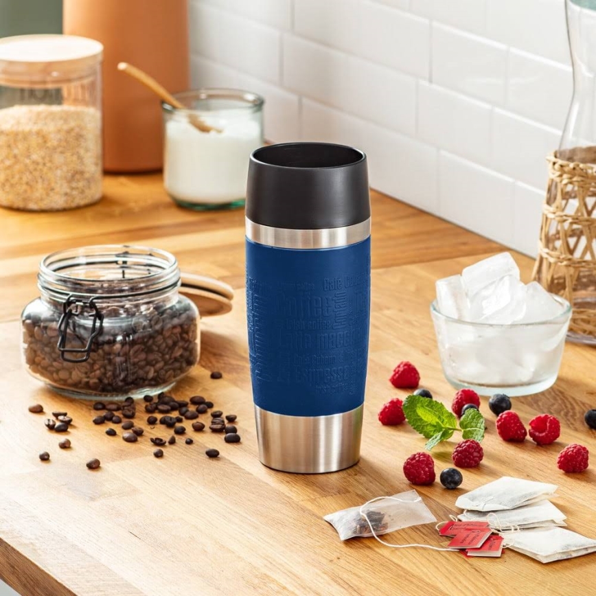 Tefal - Дорожная чашка 360 мл TRAVEL MUG нержавеющая сталь/темно-синий
