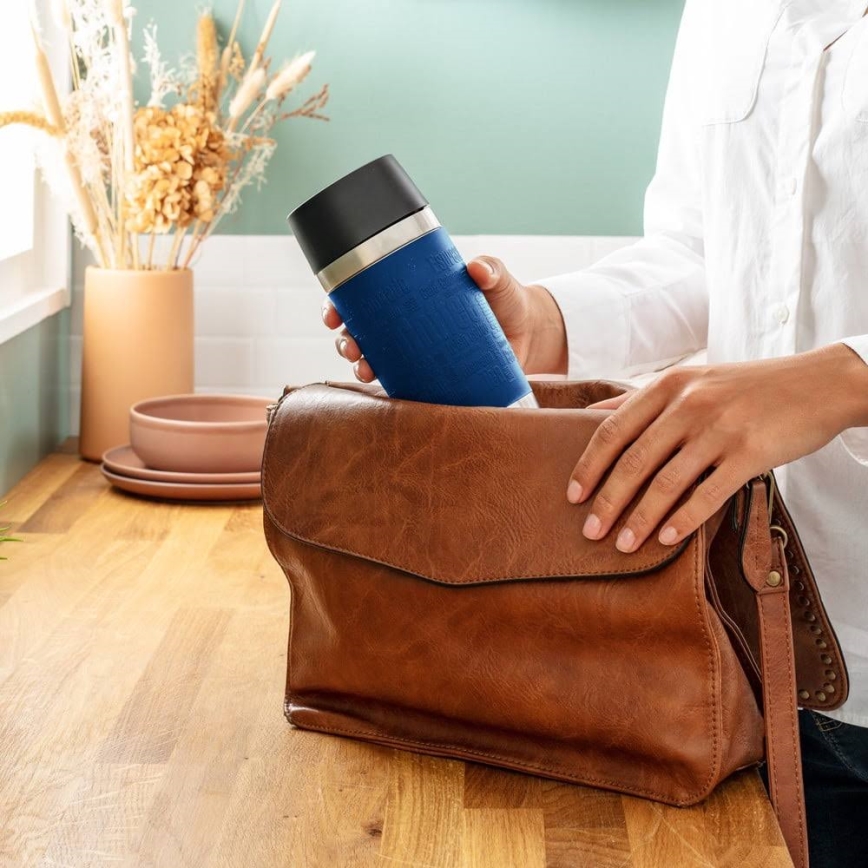 Tefal - Дорожная чашка 360 мл TRAVEL MUG нержавеющая сталь/темно-синий