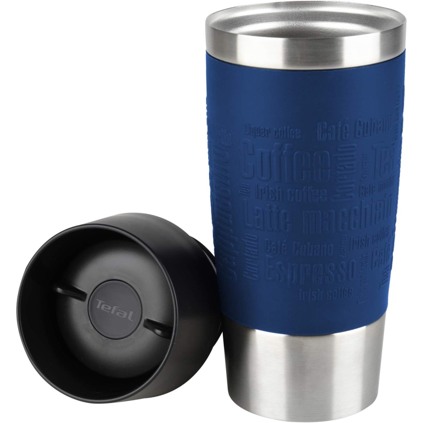 Tefal - Дорожная чашка 360 мл TRAVEL MUG нержавеющая сталь/темно-синий