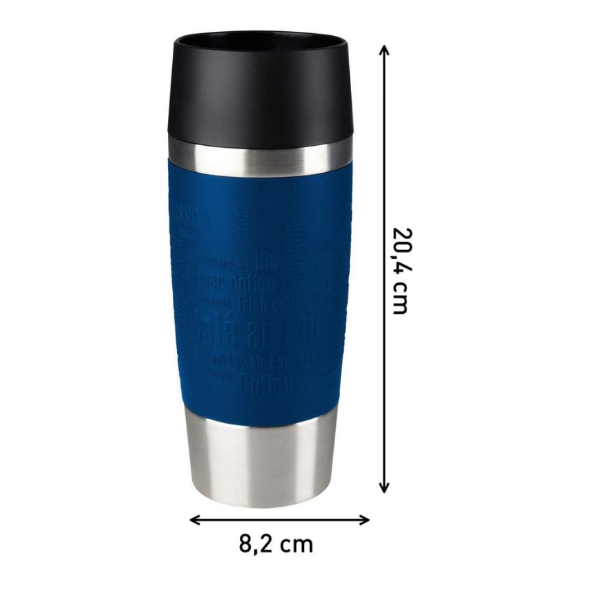 Tefal - Дорожная чашка 360 мл TRAVEL MUG нержавеющая сталь/темно-синий