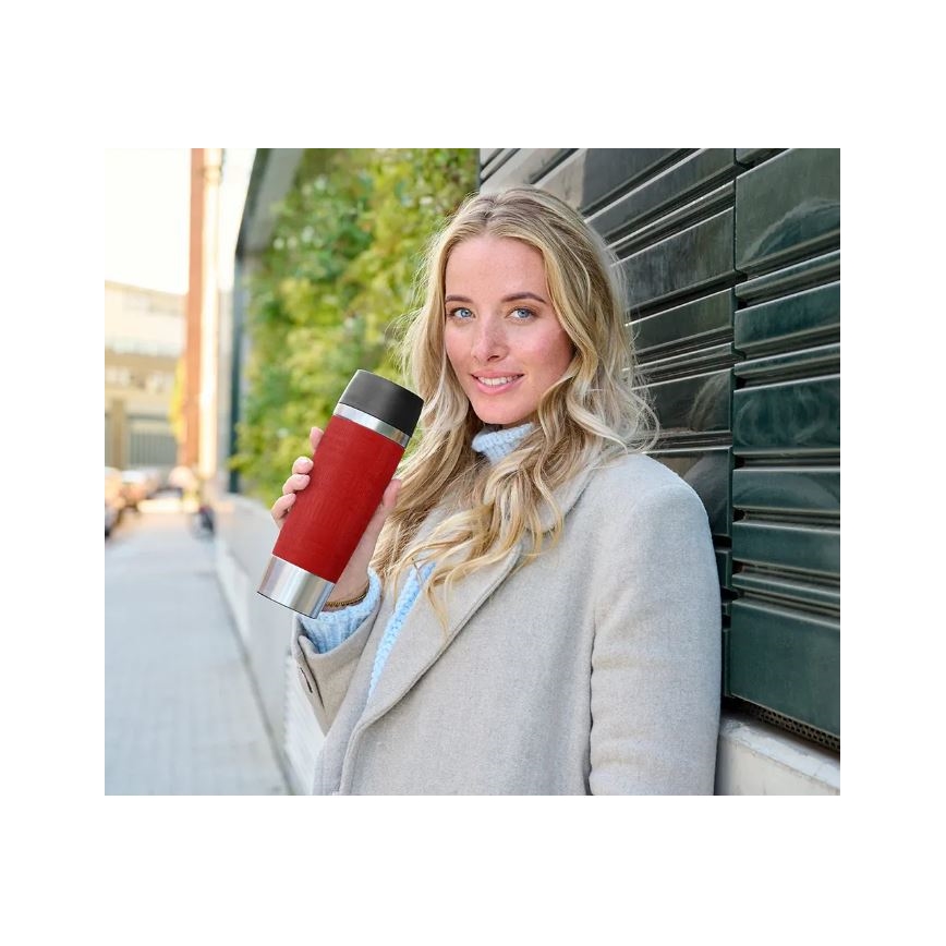 Tefal - Дорожная чашка 500 мл TRAVEL MUG нержавеющая сталь/красный