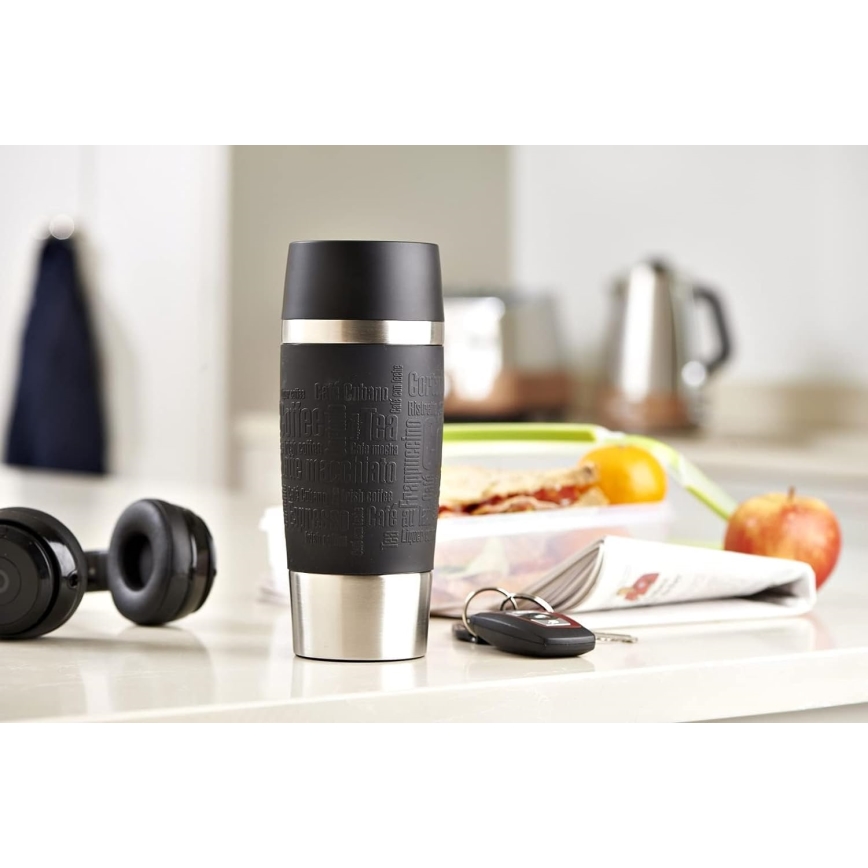 Tefal - Дорожня чашка 360 мл TRAVEL MUG нержавіюча сталь/чорний
