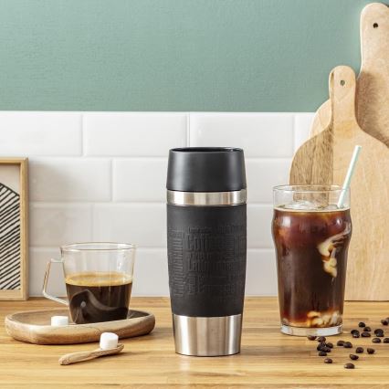 Tefal - Дорожня чашка 360 мл TRAVEL MUG нержавіюча сталь/чорний