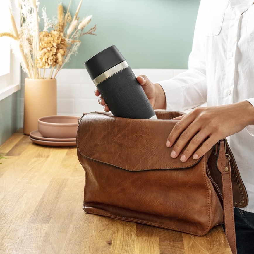 Tefal - Дорожня чашка 360 мл TRAVEL MUG нержавіюча сталь/чорний