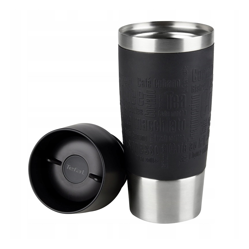 Tefal - Дорожня чашка 360 мл TRAVEL MUG нержавіюча сталь/чорний