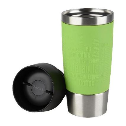 Tefal - Дорожня чашка 360 мл TRAVEL MUG нержавіюча сталь/зелений