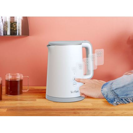 Tefal - Електричний чайник SENSE 1 л 1800 Вт/230 В білий